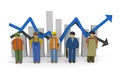 Working people Employment statistics Labor force 3D illustration