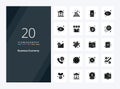 20 Economy Solid Glyph icon for presentation. Vector icons illustration Royalty Free Stock Photo
