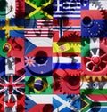 Economy world international cogs wheels Royalty Free Stock Photo