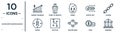 economyandfinance linear icon set. includes thin line budget diagram, greed, chains, tactical, coin, banking, rupee icons for