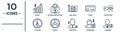 economyandfinance linear icon set. includes thin line profit, vga card, crypto key, ripple, economist, banker, litecoin icons for