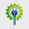 EcoPower Industrial Solution Logo Royalty Free Stock Photo