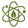EcoScience Atom and Leaf Icon Royalty Free Stock Photo