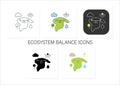 Ecosystem balance icons set