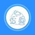 Ecosystem color button icon. Sustainable biodiversity and animal friendly environment.