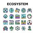 Ecosystem Environment Collection Icons Set Vector