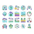 Ecosystem Environment Collection Icons Set Vector .