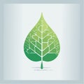 EcoTechnology Green Leaf Vector Illustration Royalty Free Stock Photo