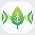 EcoTechnology Leaf Signal Icon Royalty Free Stock Photo