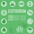 Ecotourism flyer, poster. Vector illustration Royalty Free Stock Photo