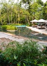 Ecotourism resort swimming pool landscaping Royalty Free Stock Photo