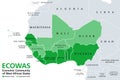 ECOWAS, Economic Community of West African States, member states, political map