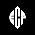 ECP circle letter logo design with circle and ellipse shape. ECP ellipse letters with typographic style. The three initials form a Royalty Free Stock Photo