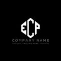 ECP letter logo design with polygon shape. ECP polygon and cube shape logo design. ECP hexagon vector logo template white and Royalty Free Stock Photo