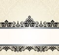 Ecru pale and black vintage invitation design Royalty Free Stock Photo