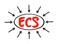 ECS Electronic Clearing Service - method of effecting bulk payment transactions, acronym text concept with arrows