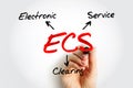 ECS Electronic Clearing Service - method of effecting bulk payment transactions, acronym text concept background