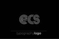 ECS modern geometric typography logo Royalty Free Stock Photo