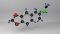 Ecstasy 3D molecule illustration. Royalty Free Stock Photo