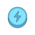 Ecstasy pill with blue lightning bolt symbol isolated Royalty Free Stock Photo