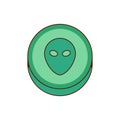 Ecstasy pill with green alien symbol isolated Royalty Free Stock Photo