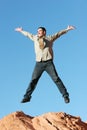 Ecstatic businessman Royalty Free Stock Photo