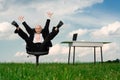 Ecstatic businessman Royalty Free Stock Photo