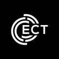 ECT letter logo design on black background. ECT creative initials letter logo concept. ECT letter design Royalty Free Stock Photo