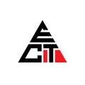 ECT triangle letter logo design with triangle shape. ECT triangle logo design monogram. ECT triangle vector logo template with red Royalty Free Stock Photo