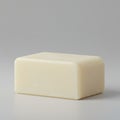 ectangular, cream-colored bar of soap with smooth, slightly rounded edges. The Royalty Free Stock Photo