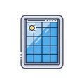 Ectangular sections with blue tones, suggesting an interface or Royalty Free Stock Photo
