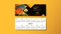 Ector illustration of business card and calendar 2021. Modern design, template. business advertising. EPS 10.