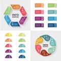 Ector infographics set. Collection of colorful templates for cycle diagram, graph, presentation and round chart.