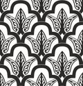 ector monochrome seamless oriental national ornament, background. Royalty Free Stock Photo