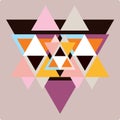 Ector pattern with colorful geometric shapes, triangles