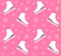 Ector seamless pattern of flat ice skates