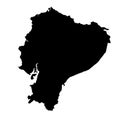 Ecuador country map silhouette in South America