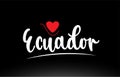 Ecuador country text typography logo icon design on black background