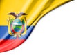 Ecuador flag. 3d illustration. with white background space for text Royalty Free Stock Photo