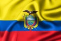 Ecuador flag of silk, Brazil Background. 3D Render Royalty Free Stock Photo