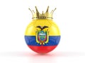 Ecuador flag soccer ball with crown