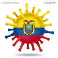 Ecuador flag in virus shape