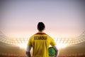 Ecuador football player holding ball Royalty Free Stock Photo