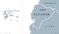 Ecuador and Galapagos Islands Political Map