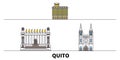 Ecuador, Guayaquil, Quito flat landmarks vector illustration. Ecuador, Guayaquil, Quito line city with famous travel Royalty Free Stock Photo