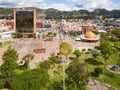 Aerial view mother s park with planetary Cuenca Ecuador