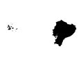 Ecuador Map. .Ecuadorian Country Map. Black and White National Nation Outline Geography Border Boundary Shape Territory Vector Ill Royalty Free Stock Photo