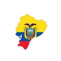 Ecuador national flag in a shape of country map Royalty Free Stock Photo
