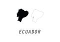 Ecuador outline map country shape