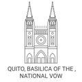 Ecuador, Quito, Basilica Of The , National Vow travel landmark vector illustration